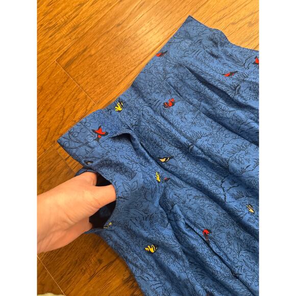 Chaus Novelty Print Blue Horse Dogs Equestrian English Hunt Skirt Size 10 - Picture 3 of 6